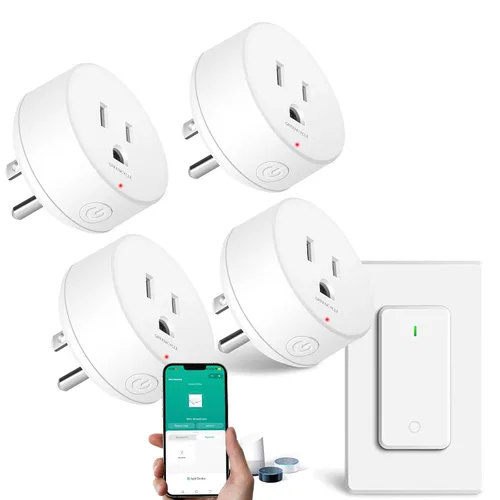 Vista 9 de Toma de control remoto, interruptor de luz y enchufe remoto greencycle con interruptor de luz inalámbrico, rango de 500 pies, no necesita cableado