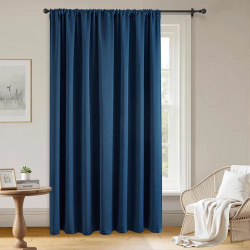 Vista 35 de Cortinas opacas para sala de estar, cortinas 100% opacas de 90 pulgadas de largo, juego de 2 paneles de 2 paneles, con aislamiento térmico, pestaña