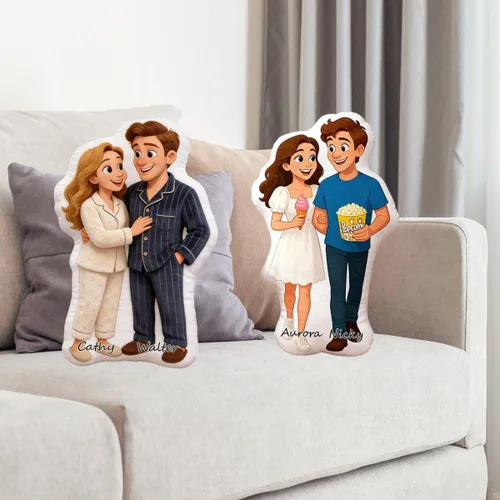 Vista 11 de Almohada personalizada de muñecas de dibujos animados, almohada personalizada que se parece a ti, almohadas Mini Me con cara y nombre para familia