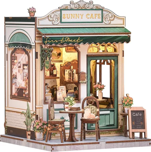 Vista 12 de Kit de Rincón de Libros, Kits de Casa en Miniatura DIY para Adultos y Adolescentes, Casa de Muñecas Pequeña Booknook Casa de Jardín Estantería