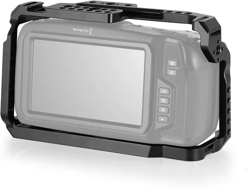 Vista 4 de SmallRig Jaula BMPCC 4K y 6K para Blackmagic con zapata fría, riel OTAN