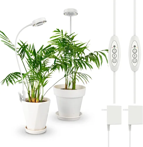 Vista 8 de SANSI Luz de cultivo para plantas de interior, lámpara LED de espectro completo con clip con atenuador de 4 niveles, temporizador