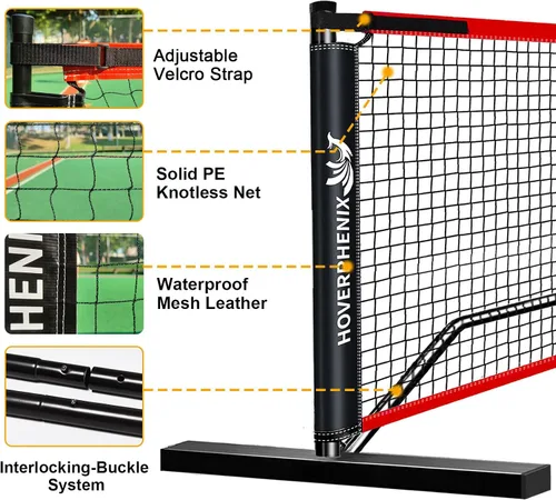 Vista 3 de Portable Pickleball Net Set, 22FT Pickle Ball Net with Paddle Set of 4 Regulation Size Net, Weather Resistant Steel Frame, Outdoor Pickleballs and