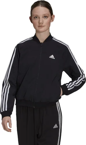 Vista 5 de adidas Chaqueta deportiva tejida de 3 rayas Essentials para mujer Negro-blanco