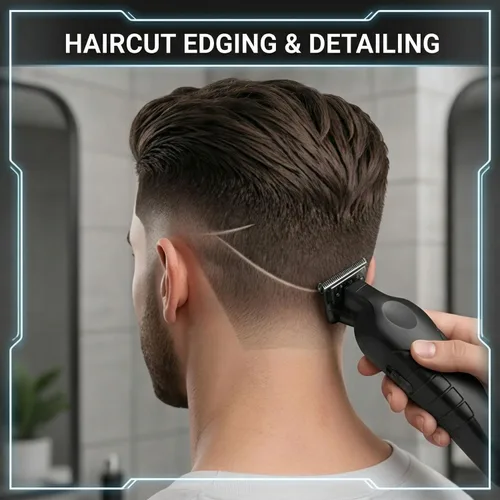 Vista 6 de 2299 Cortadora de pelo para hombres, kit de corte de pelo profesional inalámbrico para barbero, recargable por USB