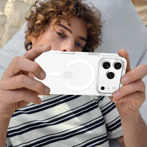 Vista 503 de Anuck - Funda magnética para iPhone 11 compatible con MagSafe, carcasa trasera mate translúcida dura, borde de TPU, delgada, resistente a impactos