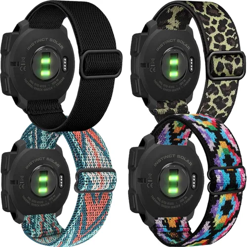 Vista 8 de GARTOO Correa de silicona elástica de nailon para Garmin Instinct 2 Solar - Correa de muñeca suave, para hombres/mujeres, táctica/marea/deportes