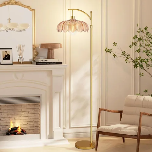 Vista 7 de AHDWDW Lámpara de Pie de Arco Dorado para Sala de Estar, Dormitorio, Lámparas de Pie Modernas Ajustables Únicas con Control Remoto, Lámpara de Pie