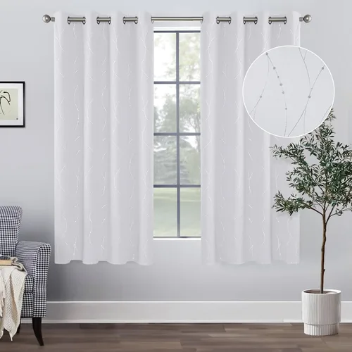 Vista 65 de BUHUA - Paneles de cortinas opacas para sala de estar, cortinas grises con aislamiento térmico, cortinas de ventana para dormitorio - 72 pulgadas