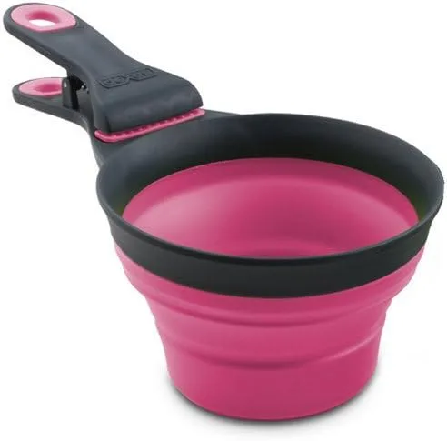 Vista 21 de Dexas Popware - Klip Scoop plegable para mascotas, diseño 3 en 1, conveniente taza medidora, recogedor de alimentos y clip para bolsa, cuchara
