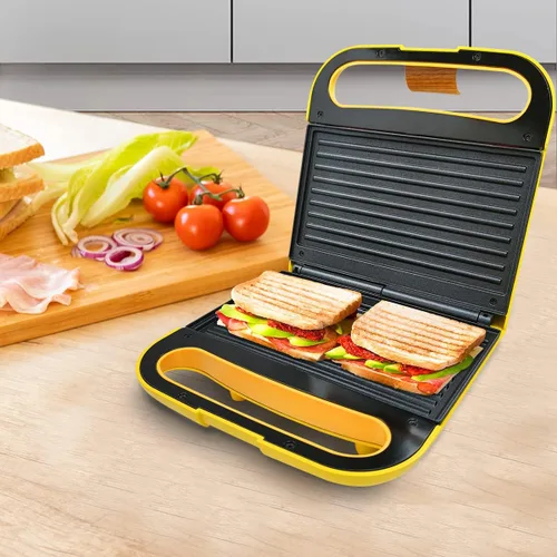 Vista 5 de Parrilla eléctrica para interiores Panini Press Maker con placas antiadherentes