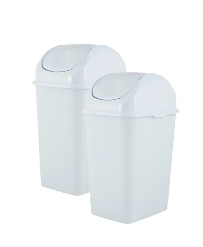 Vista 11 de Superio Mini tacho de basura de escritorio con tapa superior giratoria, contenedor de basura portátil de plástico para encimera, escritorio