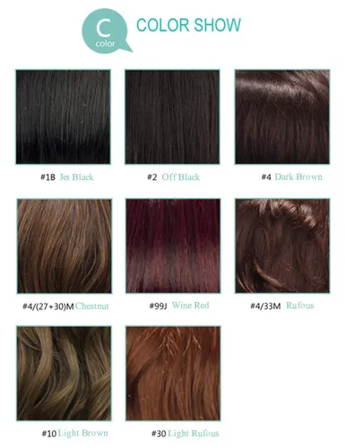 Vista 7 de Parte lateral recta superior clip en la frente postizo con flequillo para mujeres con cabello fino 10# marrón claro
