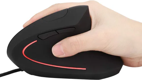 Vista 8 de Sanpyl Ratón óptico vertical 6D, diseño ergonómico 800/1200/2000/3200 DPI USB LED ajustable con cable