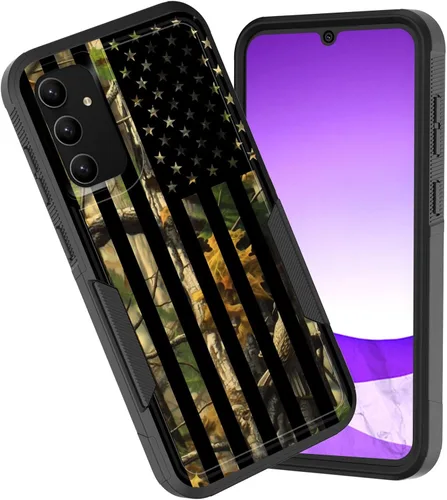 Vista 120 de Funda para Galaxy A15 5G, doble capa híbrida resistente a prueba de golpes, policarbonato duro, silicona suave, TPU, funda protectora para Samsung