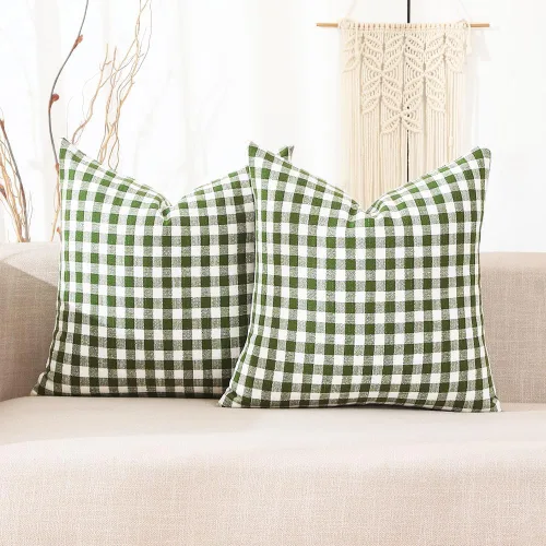 Vista 21 de CARRIE HOME - Juego de 2 fundas de almohada de exterior a cuadros de búfalo blanco y negro de 16 x 16, almohadas de sofá de decoración de granja