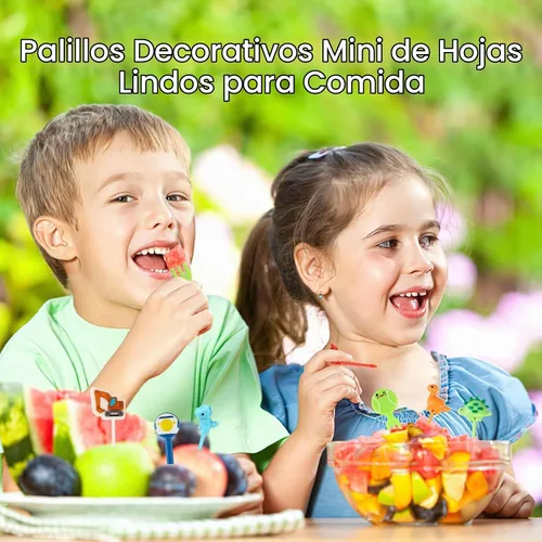 Vista 4 de OOTSR 30 púas de comida para niños, mini palillo de dientes de dinosaurio, reutilizables, para cupcakes, postres, para fiestas, cocina, caja