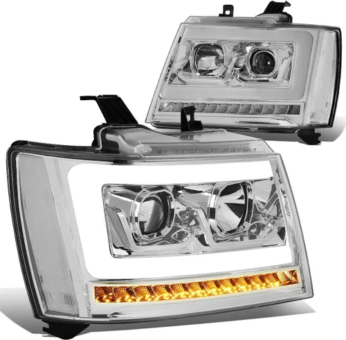 Vista 14 de Auto Dynasty - Juego de faros delanteros LED DRL compatible con 2007-2014 Chevy Tahoe Suburban Avalanche, lámparas de proyector para lado
