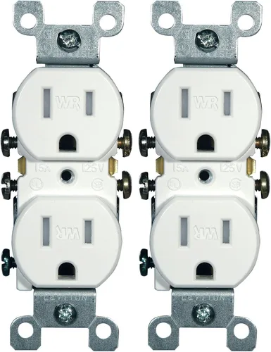 Vista 2 de Leviton - interruptor seguro y resistente al clima con receptáculo doble, W5320-T0W