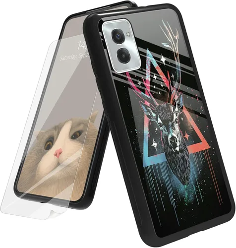 Vista 14 de Funda para Motorola Moto G Play 4G 2024 con protector de pantalla, parte trasera de vidrio templado + funda de silicona suave TPU absorción