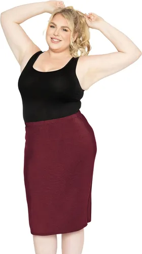 Vista 2 de Falda MIDI elástica suave de talla grande para mujer, cómoda para mujer, XL - 6X