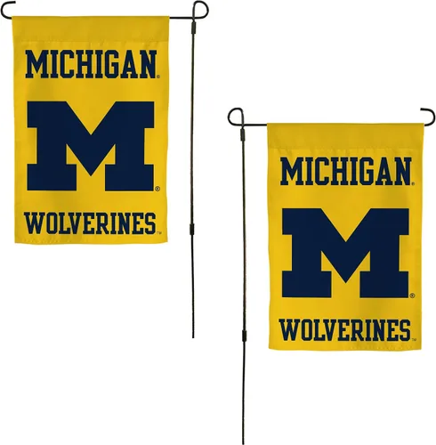 Vista 10 de Desert Cactus Bandera de jardín de la Universidad de Michigan UM – 19 x 12 pulgadas, bandera de Michigan Wolverines, para exhibición al aire libre