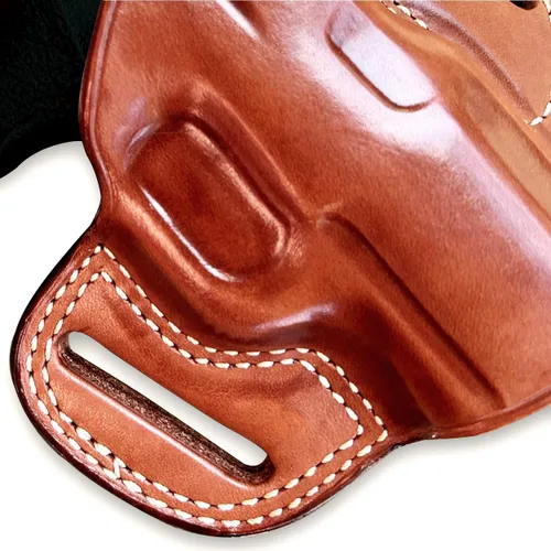 Vista 6 de Masc Funda de cuero prémium para cinturón OWB con parte superior abierta para P365 Micro Compact de 3.1 pulgadas, dibujo a mano derecha, marrón