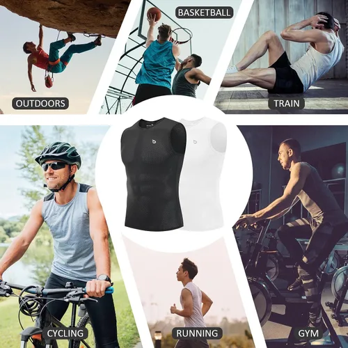 Vista 6 de BALEAF Camiseta sin mangas para hombre, de secado rápido, para ciclismo, para correr, transpirable, para correr, camiseta sin mangas