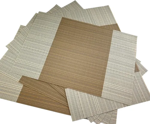 Vista 13 de Juego de 6 manteles individuales de vinilo beige resistentes al calor, antideslizantes, lavables, color beige