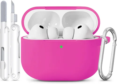 Vista 14 de Funda para AirPods Pro 3 2025 con tapa magnética, bonita funda de silicona suave compatible con Apple Airpods Pro de 3ª generación, funda rosa