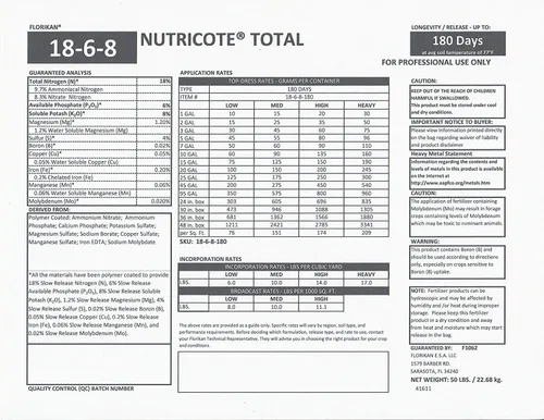 Vista 5 de Nutricote 18-6-8 Fertilizante para orquídeas de liberación lenta 15 oz – 180 días multiusos
