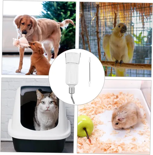 Vista 9 de Dispensador de botellas de agua colgantes para mascotas pequeñas, alimentador de agua automático portátil para conejos, gatos, pájaros, protección