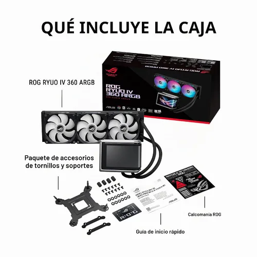 Vista 9 de ASUS ROG RYUO IV 360 ARGB con pantalla AMOLED curvada móvil de 6.67 pulgadas que admite video de efecto 3D o estadísticas de sistema