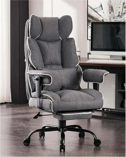 Vista 15 de Efomao - Silla ejecutiva de escritorio para oficina, con reposapiés, soporte lumbar y capacidad de carga hasta 400 libras, silla de computadora