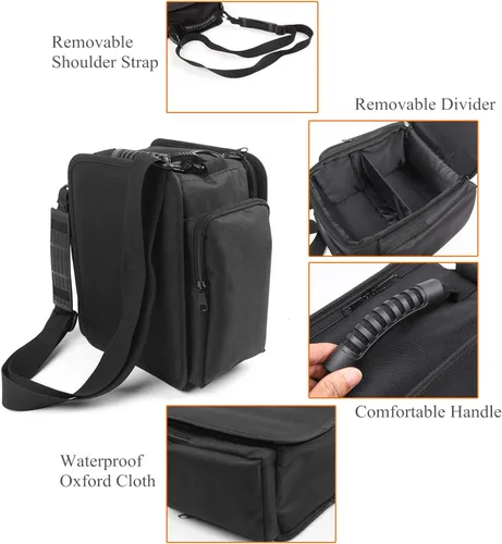 Vista 4 de YOCTM Organizador de almacenamiento debajo del asiento para Jeep Wrangler JK JL 2018-2025, paquete de 2 bolsas de asiento trasero de automóvil