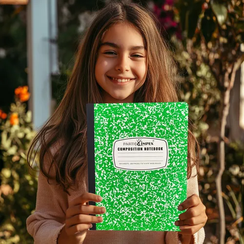 Vista 7 de PARTH iMPEX Paquete de 12 cuadernos de composición a granel con rayas anchas, 200 páginas (100 hojas), 9-3/4 x 7-1/2, cuadernos de tapa dura