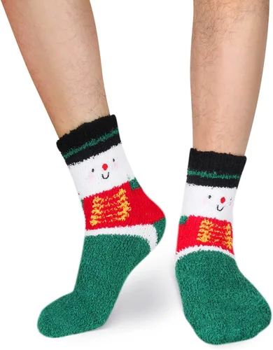 Vista 5 de Calcetines mullidos para hombre, unisex, lindos animales, acogedores, divertidos, esponjosos, cálidos, de invierno, de felpa, para dormir, regalos