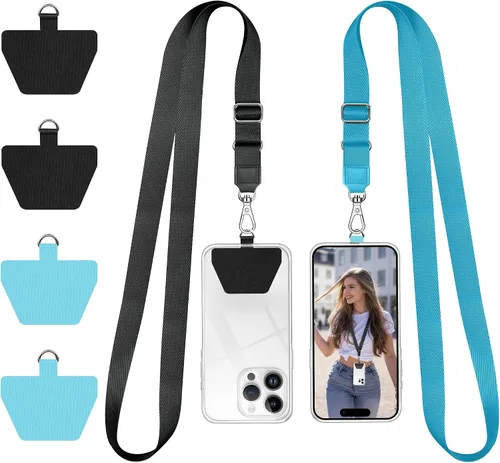 Vista 9 de Doormoon Cordón para teléfono, correa ajustable universal para el cuello, para llaves, insignias de identificación, cordón para teléfono celular