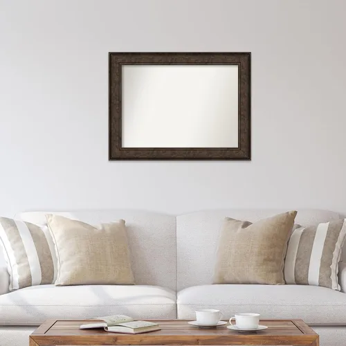 Vista 799 de Amanti Art Espejo de pared personalizado no biselado (25 x 25 pulgadas), marco de bronce acentuado, varios tamaños personalizados, espejo de baño
