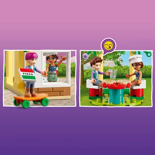 Vista 4 de LEGO Friends Heartlake City Pizzeria 41705 - Juego de restaurante, regalo creativo para nietos, juguetes para niños de 5 años con mini-muñecas