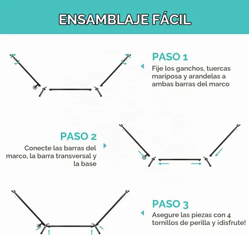 Vista 8 de Hamaca doble con soporte de acero que ahorra espacio, capacidad de 400 libras, soporte de marco de hamaca portátil resistente para hamacas de 9 a 13