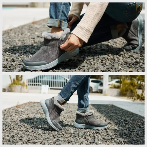 Vista 4 de TIOSEBON Botas de invierno con forro de piel para mujer, antideslizantes, resistentes