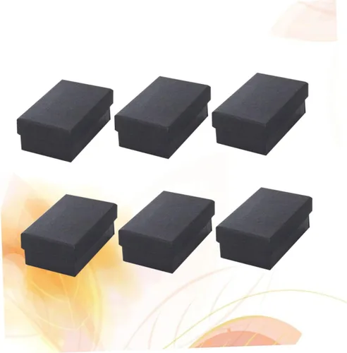 Vista 4 de Holibanna 75 cajas de joyería de anillo para mujer, organizador de joyas, cajas de joyería de cartón, cajas negras organizadoras, mini cajas
