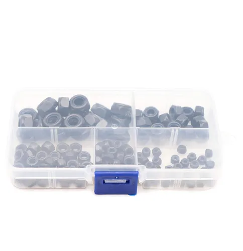 Vista 7 de binifiMux Kit surtido de tuercas hexagonales autobloqueantes insertadas de nailon negro, 130 piezas, M3/M4/M5/M6/M8 (paquete de 2)