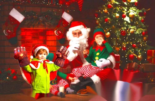 Vista 5 de Increíbles guantes de héroe supermanos aplastando puños cosplay disfraz de Halloween Navidad perlas marrones que brillan THA