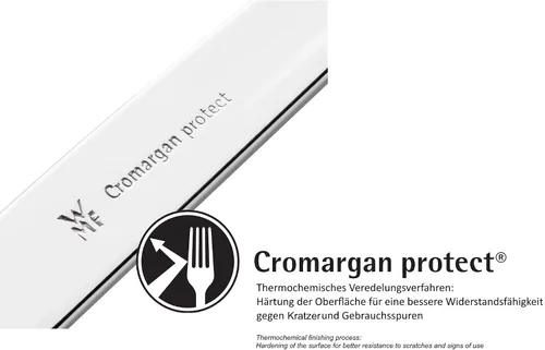 Vista 17 de WMF Virginia Cromargan Protect - Juego de cubiertos de acero para 12 personas, color plateado, 66 piezas