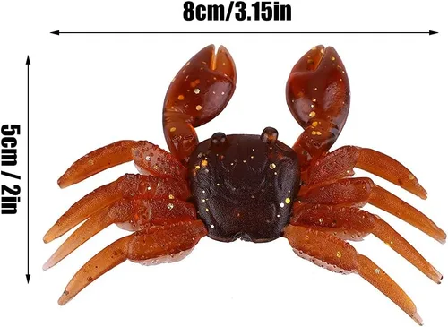 Vista 2 de OUKENS Señuelos de pesca, 10 piezas de plástico artificial 3D simulación cangrejo cebo suave para agua dulce y salada