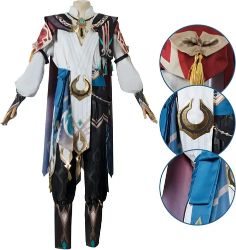 Vista 5 de Weixu Men Cape Uniform Cosplay Costume Outfit Halloween Carnival Suit