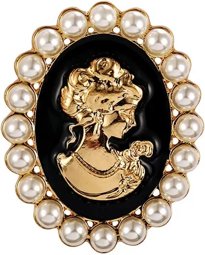 Vista 20 de LUREME Vintage Elegante Dama Victoriana Belleza Cameo con Broche de Cristal Pin (br000017)