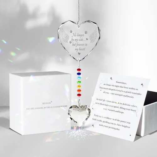 Vista 15 de Regalos conmemorativos para gatos por pérdida de gato, atrapasoles de cristal K9 para ventanas, regalo personalizado de condolencias para mascotas